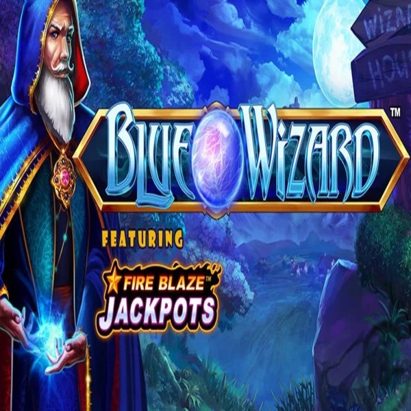 Blue Wizard Fire Blaze Jackpots slot visual from Rarestone Gaming available on bassbetcasino-spain.com