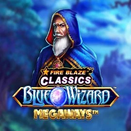 Official Slots logo: Fire Blaze Blue Wizard Megaways by Rarestone Gaming at Bassbet Casino
